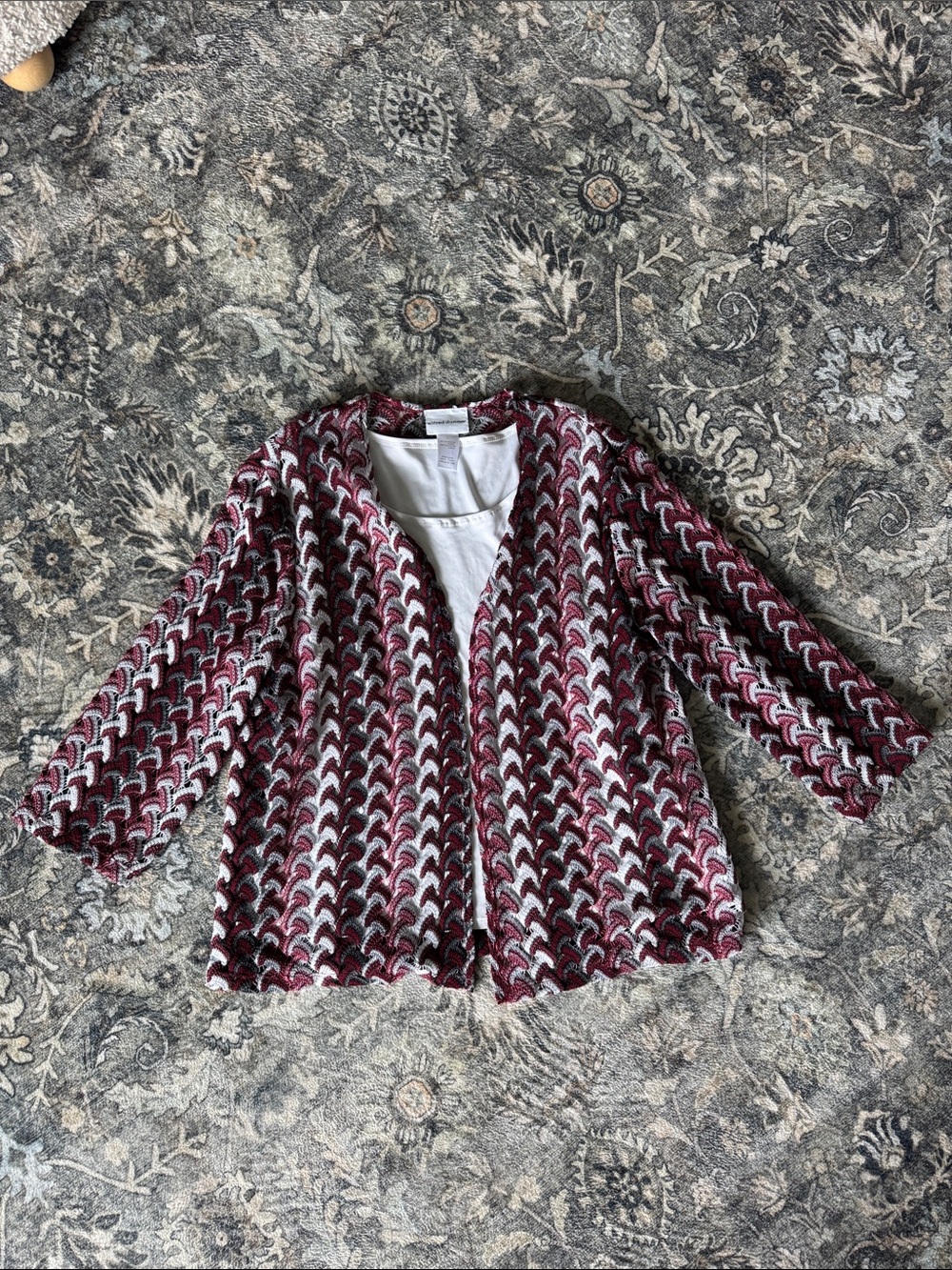 Alfred Dunner Open-Front Cardigan with Tank